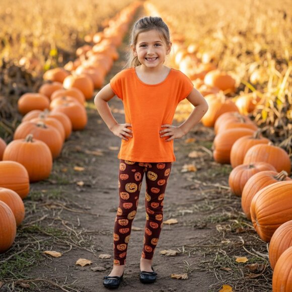 NEW Fall Thanksgiving Leggings for Women & Girls, Turkey, Pumpkin, Oak Leaf - Picture 9 of 10